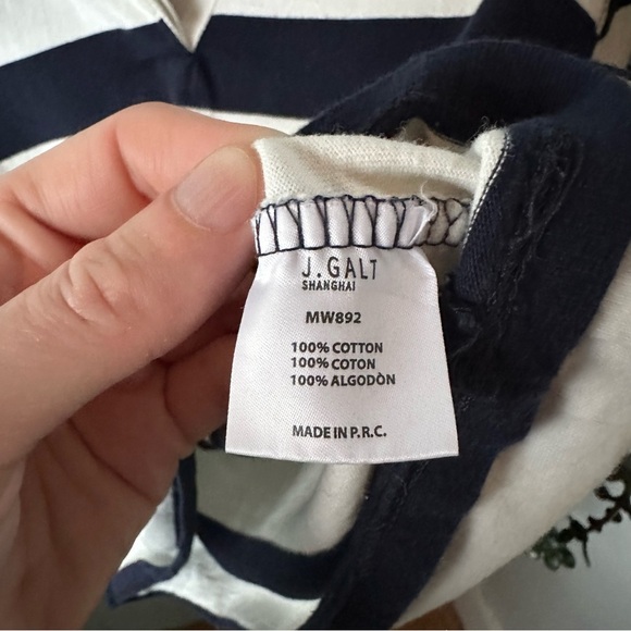 Brandy Melville John Galt Navy and White Striped Polo - Picture 6 of 6